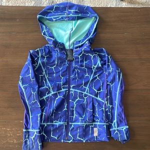 EUC Z BY ZELLA GIRLS ACTIVE BLUE AQUA HOODED ZIP UP JACKET SIZE S 7 8